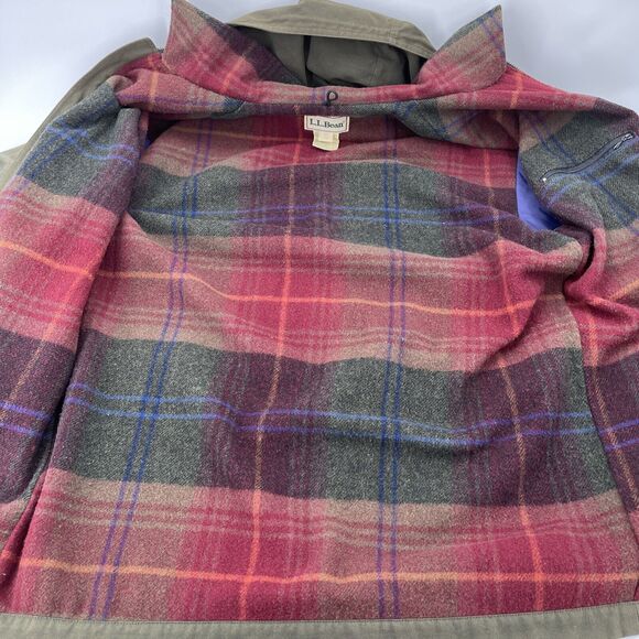 LL Bean Blanket Lined Hooded Jacket Mens Tall Large Green - Picture 6 of 11